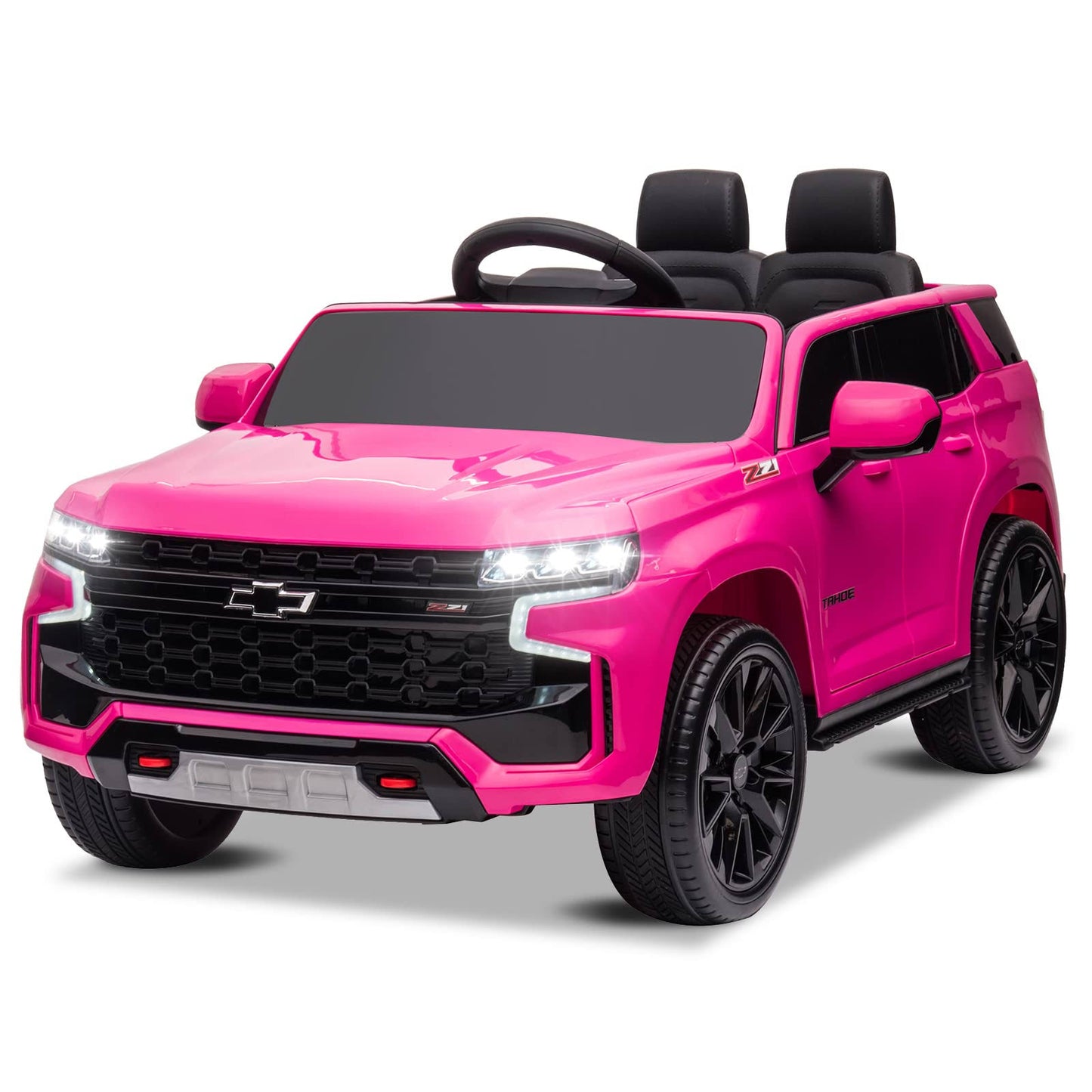 12v Ride On Car W/Remote Control, Licensed Chevrolet Tahoe Battery Powered Electric Vehicle For Kids, Off-Road Truck For Toddlers W/Spring