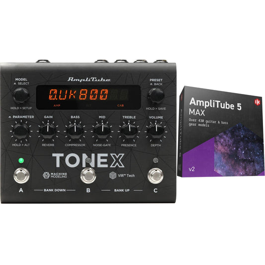 Tonex Pedal Amplifier/Cabinet/Pedal Modeler With Amplitube 5 Max V2 Software Suite