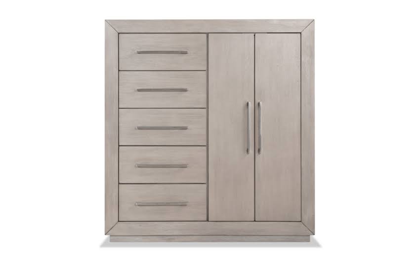 5 Drawer Gentlemans Chest In Gray Contemporary Gentlemans Chest Solid Acacia/Plywood/Mdf By Bobs Discount Furniture