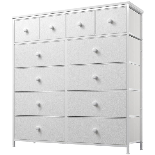 White Dresser For Bedroom With 12 Drawers,Tall Dressers For Bedroom,White Dressers & Chest Of Drawers For Bedroom,Closet,Nursery,Girls