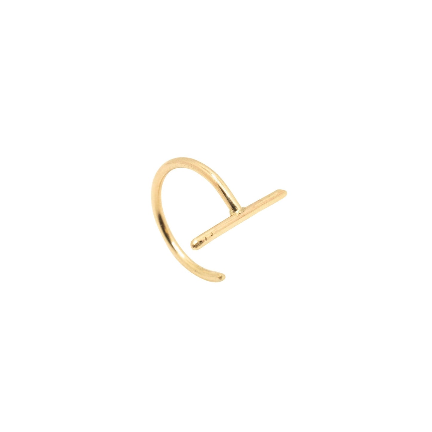 Tiny Hoop Bar Earring 14k Yellow