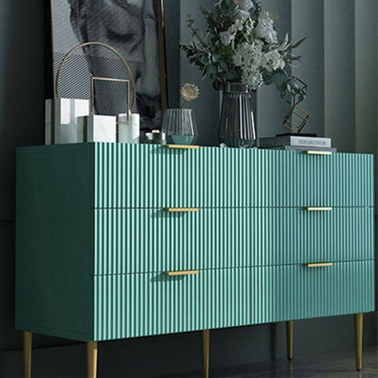 3 / 4 / 5 / 6 Drawers Storage Chest Living Room Wooden Dresser In White And Green - Green 47l X 16w X 29h