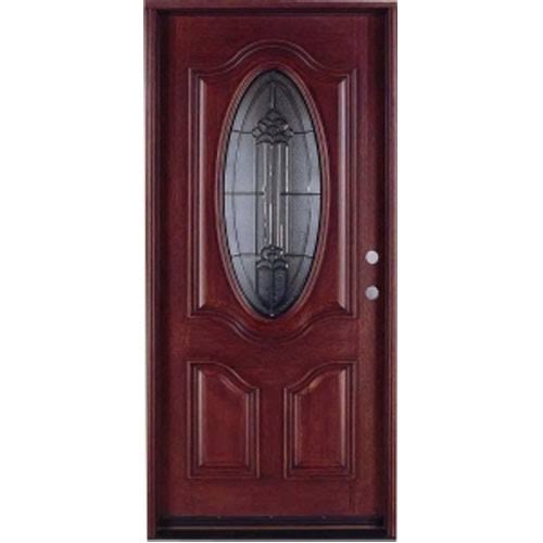 Wood Mahogany 36 Single Oval Pre-Hung Exterior Door