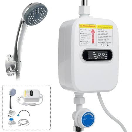 3500w Tankless Water Heater With Shower Head Set