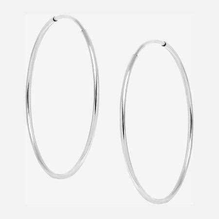 14k White Gold 16mm Hoop Earrings