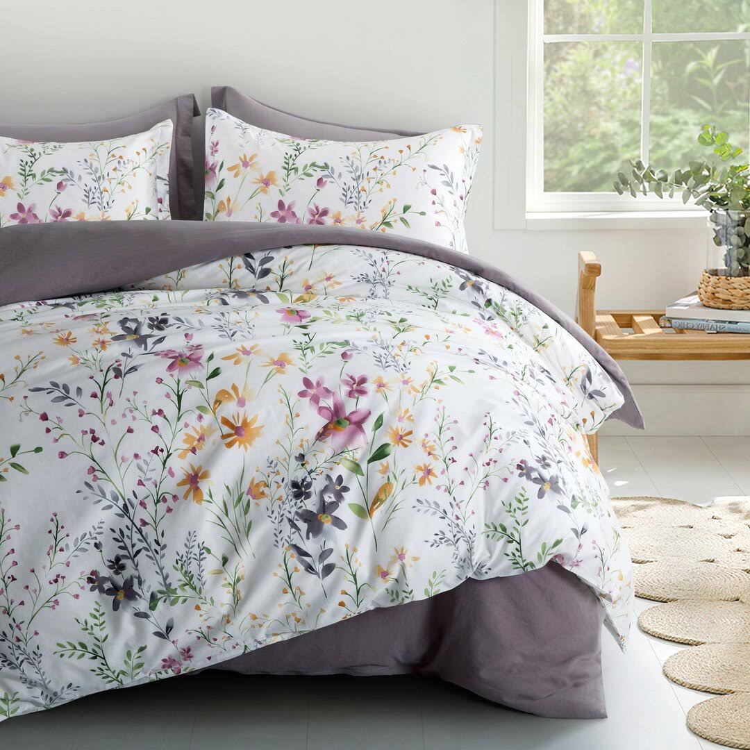 Watercolor Windflower Painted Duvet Cover Set Grovelane