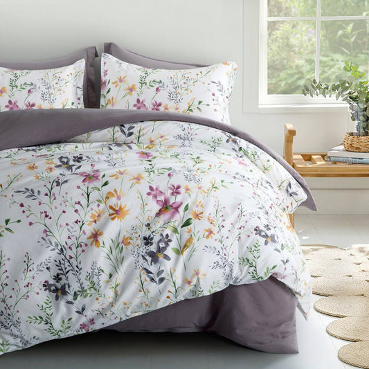 Watercolor Windflower Painted Duvet Cover Set Grovelane