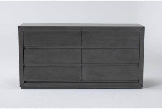 6 Drawer Dresser Casual Grey Wood