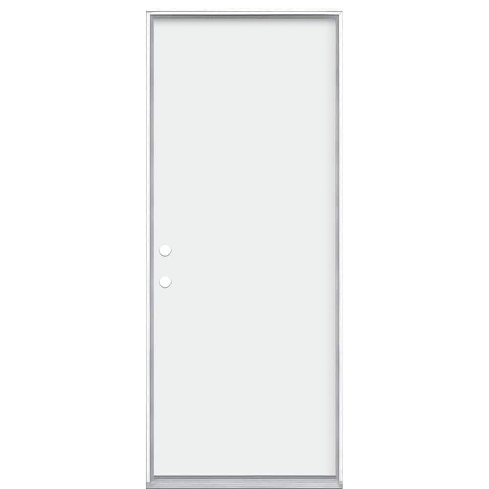 32 In. X 80 In. Premium Flush Right-Hand Primed Steel Prehung Front Exterior Door