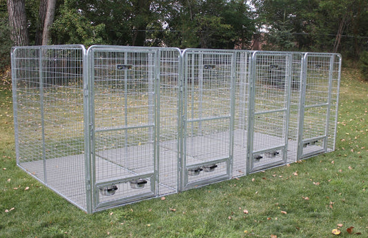 4 X 8 Multiple Galvanized Welded Wire Dog Kennel Runs X4 Full Kennel Stalls By K9 Kennel Store