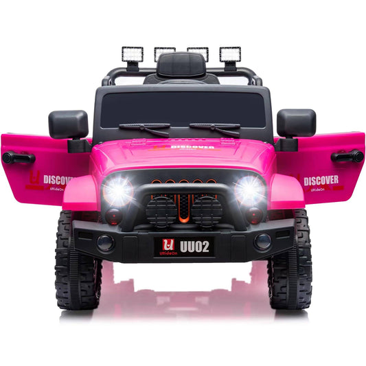 Urideon 12v Ride On Truck, Kids Electric Car Toys With Parent Remote Control, Battery Powered, Led Lights, Mp3 Player (Pink)