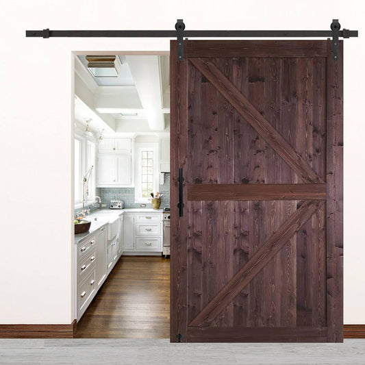 Wood/Metal Barn Door With Installation Hardware Kit 84 Height S&Z Tophand