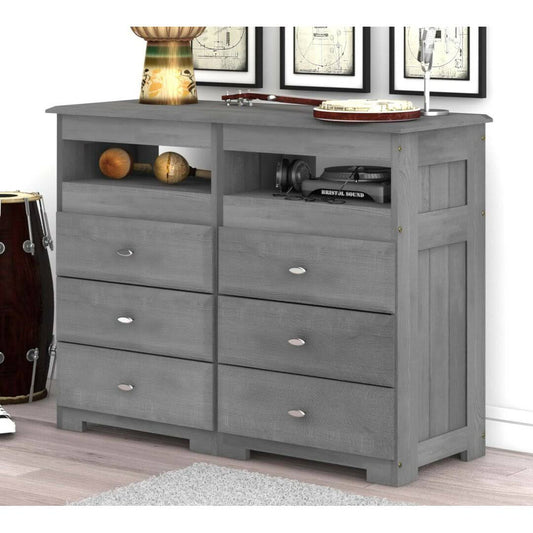 6 Drawer Double Dresser With Media Shelf