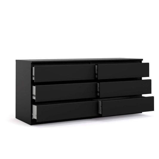 6 Drawer Double Dresser Black Matte