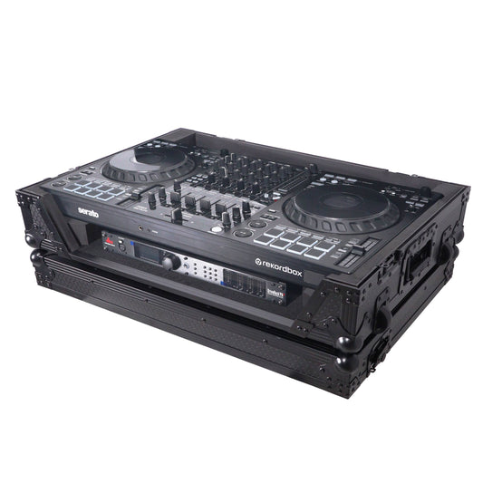 Xs-Ddjflx10wbl Flight Style Road Case For Pioneer Ddj-Flx10 Dj Controller With 1u Rack Space & Wheels