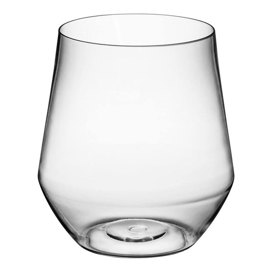 12 Oz. Heavy Weight Clear Plastic Stemless Angled Wine Glass - 64/Case