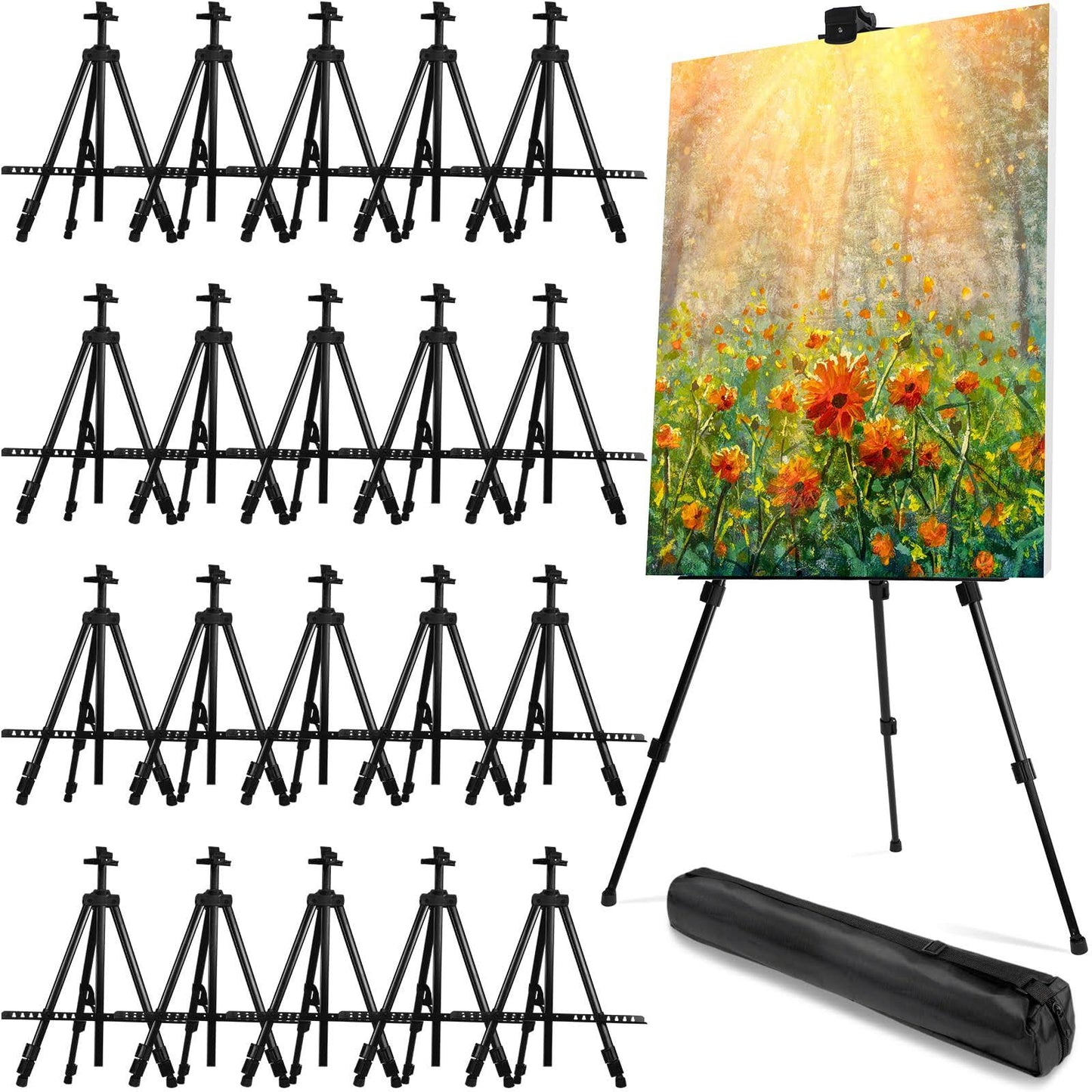 10 Pack Artist Easel Stands Adjustable Painting Art Easels Canvases Height From 20 To 66 Inches Tripod Portable Artist Easels With Bag For Tabletop