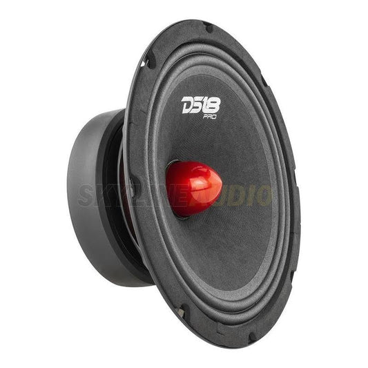 2x Pro-Gm8b Loudspeaker - 8, Midrange, Red Aluminum Bullet, 580w Max, 190w Rms, 8 Ohms - Premium Quality Audio Door Speakers For Car Or Truck