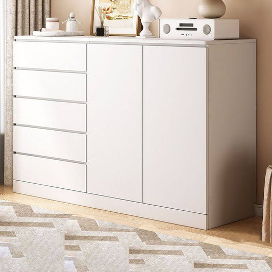 Style Storage Chest Vertical Wooden Dresser With Drawers - White 5 47l X 16w X 43h