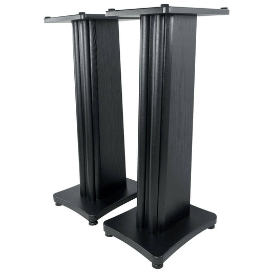 (2) Black Wood Grain 36 Speaker Stands Fits Bowers & Wilkins Fp38822