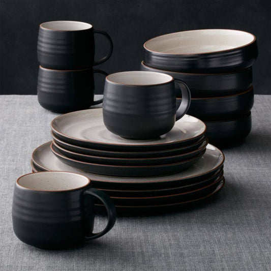 18th Street 16-Piece Dinnerware Set With Low Bowl | Crate & Barrel