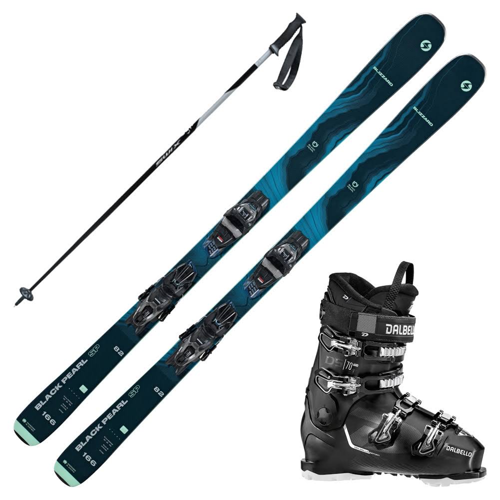 2024 Black Pearl 82 Sp Womens With Ds Mx 70w Ski Boots And Poles