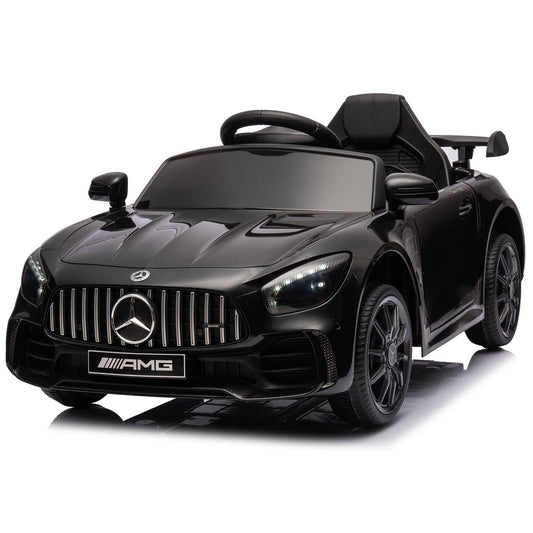 12v Ride On Car, Licensed Mercedes Benz Amg Gtr Battery Powered Electric Vehicle, W/Parent Remote, Wider Seat, Led Lights, Openable Doors,