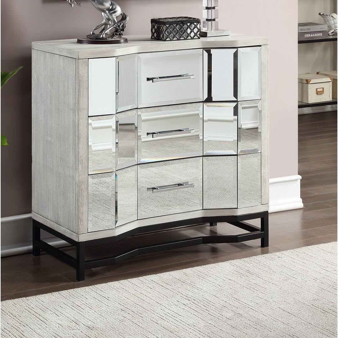 3 Drawer Mirrored Accent Chest Everly Quinn