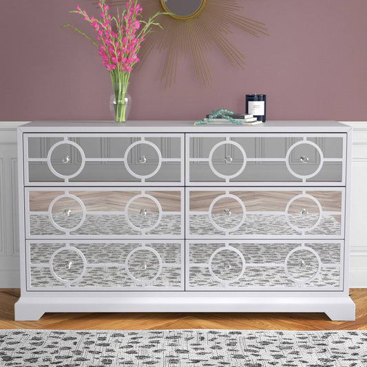 6 Drawer 60 W Double Dresser Etta Avenue Color: White