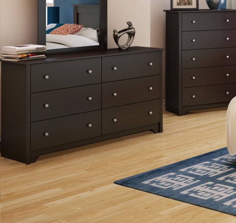 6 Drawer 59.25 W Double Dresser  Color: Chocolate