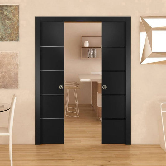 Wood Standard Black Door Sartodoors