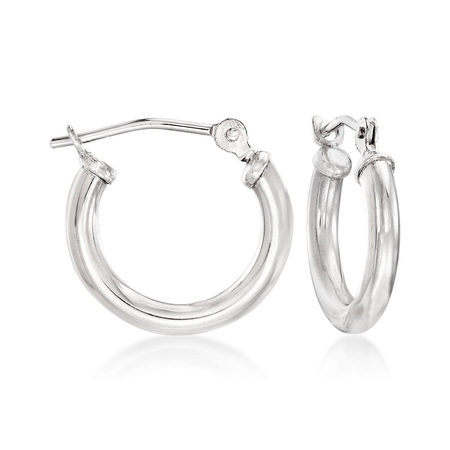 14kt White Gold Hoop Earrings