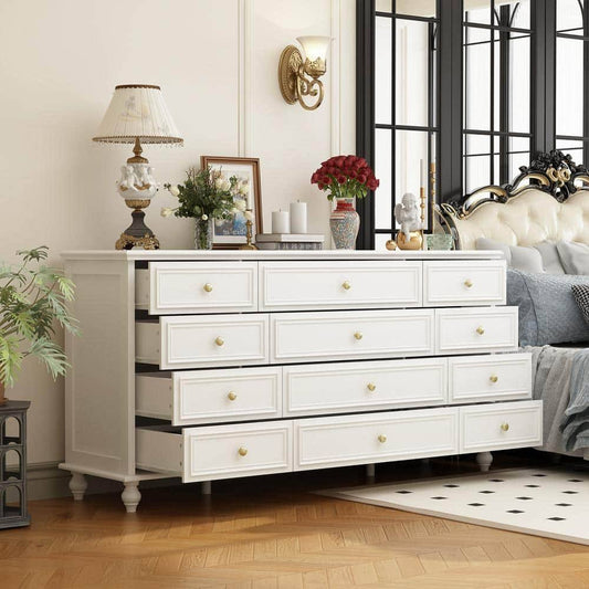 Wooden 63 In. Width Wooden 12 Drawer Dresser