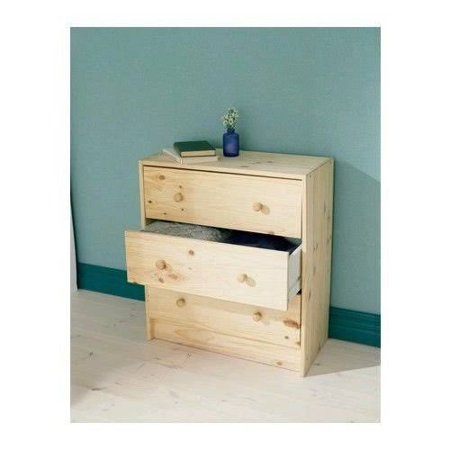 3 Drawer Dresser Chest Natural Pine Wood Home Bedroom Dorm Furniture Unfinished