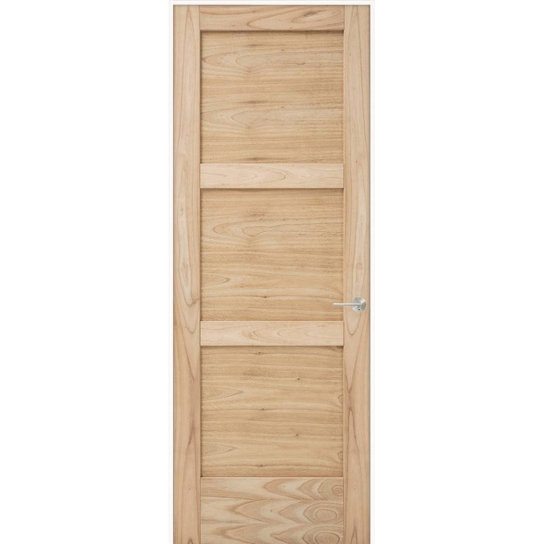 3-Panel Knotty White Cedar Prehung Interior Door With Handleset & Installation Kit