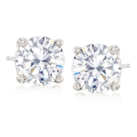 T.W. Cubic Zirconia Stud Earrings In 14kt