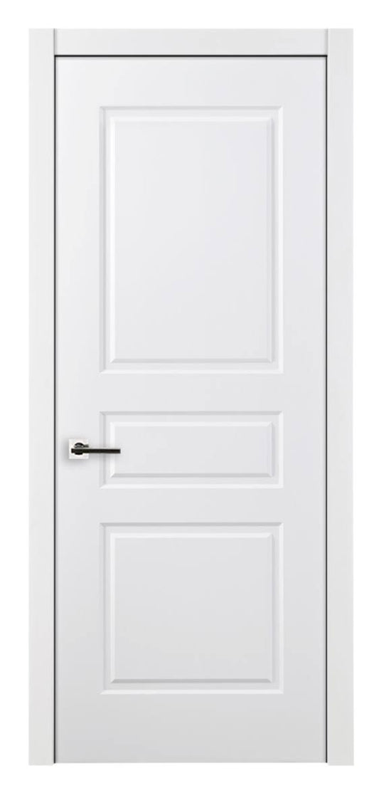 3 Panel Soft White Laminated Traditional Interior Door