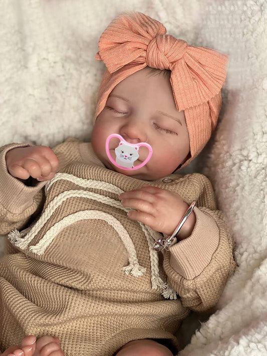 19 Inches Rooted Eyelashes Painted Hair Lifelike Reborn Baby Doll Crafted In Silicone Vinyl Full Body Anatomically Correct Realistic