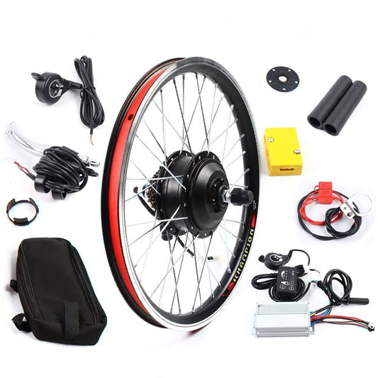 20 Front/Rear Wheel Hub Electric Bike Conversion Kit, 36v 250w/48v 1000w E-Bike Powerful Hub Motor Kit With Sw-810led Display Waterproof Wire Front