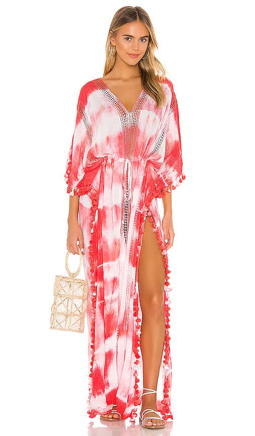 Womens Farrah Maxi Caftan In Pink