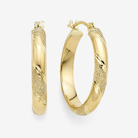 14k Yellow Gold 15mm Hoop Earrings