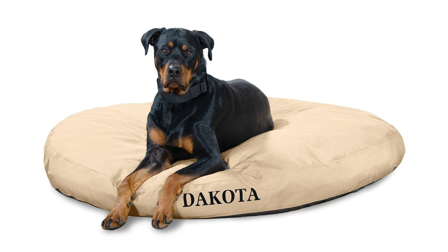 Tough Rip-Stop Round Pillow Dog Bed