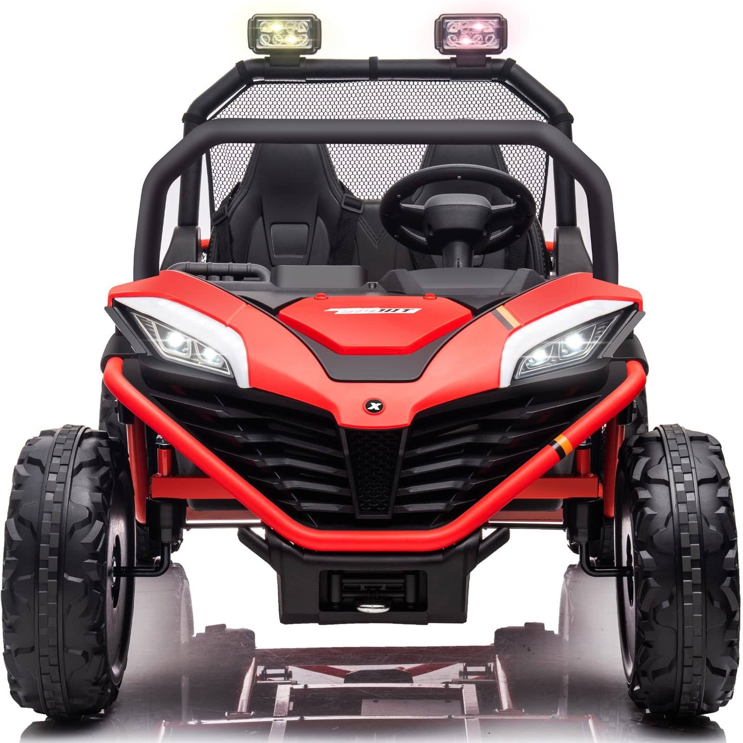 24v 10ah Ride On Cars 2 Seater,Electric Cars Vehicles With 2x200w Powerful Motors,Metal Frame, Brake&Gas Pedal, Eva Tires, 3 Speed, Led