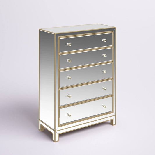 5 Drawer Mirrored Accent Chest Etta Avenue