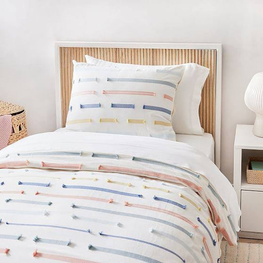 Stripe Clipped Jacquard Duvet Cover