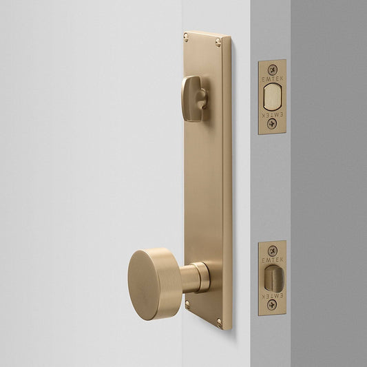 Tate Door Set With Cylinder Knob In Satin Size