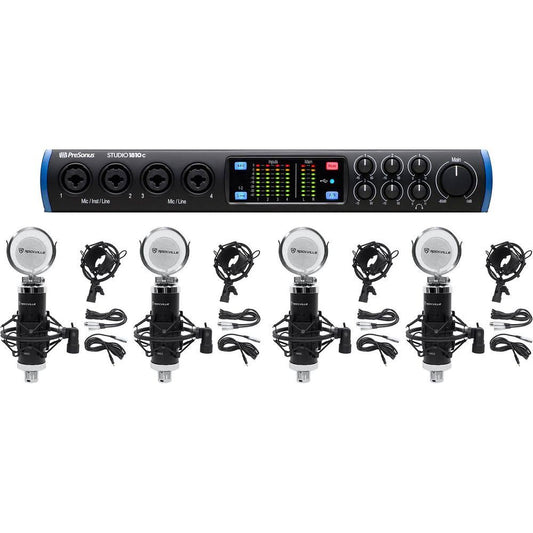 Studio 1810c 18x8 Usb Type-C Audio/Midi Interface + Audio-Technica At2020 Cardioid Condenser Microphone Bundle. : Prosoundgear.Com