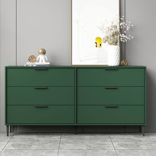 Wood Dresser Bedroom Storage Chest Dresser With Drawer - Green 63l X 12w X 31h