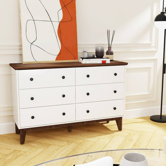 6 Drawer 47.25 W Dresser Resom Color: White