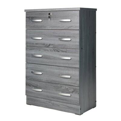 5 Drawer 28.5 W Chest Color: Black